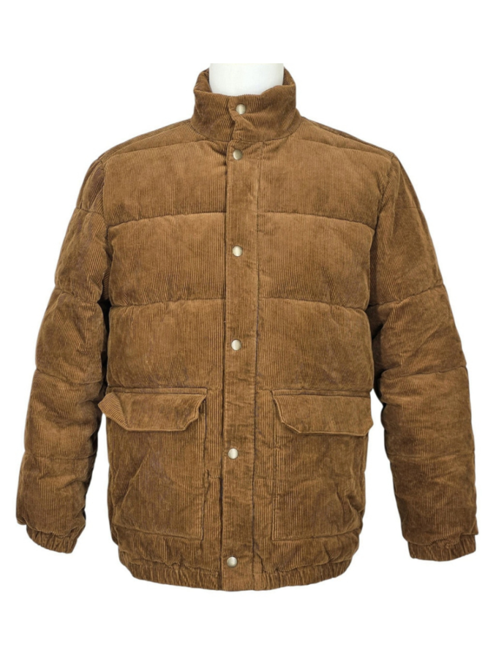 GAP Men's Corduroy Puffer Jacket Small Brown PrimaLoft Relaxed Fit 488575